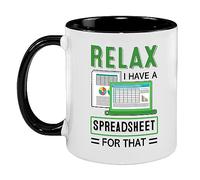 PIBONTO 11 Oz Relax I Have a Spreadsheet Mug 11Oz, Best Accountant Mug, Excel Shortcuts Mug, Accountant Mug, Coffee Mugs Accounting, Accountant Gifts Office Mug