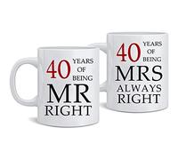 PIBONTO 40th Wedding Anniversary for Couples, Golden 40th Anniversary for Parents, 40th Wedding Anniversary Coffee Mugs Grandparents Couples Mugs 40 Year Parents Anniversary Mug
