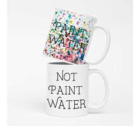 PIBONTO Coffee Mug Set - Paint Water - Not Paint Water Mug Set - Artist Mugs - Artist Gift Set - Painter Mugs - Gift for Artist - Creative Gift