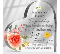 PIBONTO Friendship Appreciation Gifts, Thank You Gift for Women Friends, Best Friend Ever Plaque for Sister Besties BFF, Birthday Gifts Ideas, To My Friend Sign Acrylic Desk Home Floral Decor
