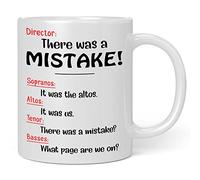 PIBONTO Funny Choir Director Mug Soprano Alto Tenor Bass Gift Music Lovers Ceramic Coffee Mug 11oz White