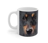 PIBONTO Funny Gifts White Black Tan Toy Fox Terrier Dog Big Face Coffee Mug White Ceramic Cup 11oz