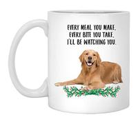 PIBONTO Funny Golden Retriever Smile Gifts for Women Mother's Day 2024 Every Meal You Make Every Bite You Take Coffee Mug Ceramic Cup White 11oz
