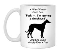 PIBONTO Funny Silhouette Greyhound Dog Mom Gifts for Women Mother's Day A Wise Woman Once Said Coffee Mug with Fun Quotes Ceramic Cup 11oz White
