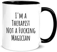 PIBONTO Funny Therapist Mug,I'm a Therapist Not a Fucking Magician,for Therapist,11oz Ceramic Coffee Mug/Tea Cup