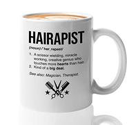 PIBONTO Hair Stylist Coffee Mug 11oz White - Hair-apist Definition - Hair Dresser Salon Barber Beautician Appreciation Haircut