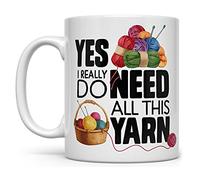 PIBONTO Knitting Coffee Mug, Yarn Lover Cup, Crocheting Mug, Yarn Mug, Yarn Collector, Gifts for Knitters, Knitting Lover, Gift for Crochet Lovers