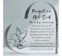 PIBONTO Loss of Baby Heart-shaped Acrylic Plaque, Memorial Gifts for Loss of Baby, Forget me Net Seed Acrylic Sign, Miscarriage Gifts for Mothers, Funeral Plaque Sign Gifts
