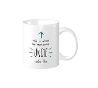 PIBONTO This is What an Awesome Uncle Looks Like Funny Coffee Mug, Unique Holiday Present Tea Cup, Christmas Birthday Gift for Dad Uncle Papa Stepdad from Nieces and Nephews, 11 Oz