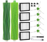 PIBONUS Brushes Replacement Parts for iRobot Roomba e/i/j Series i7 i7+ i3 i3+ i4 i4+ i6 i6+ i8+ j7 j7+ E5 E6 E7 Robot Vacuum Cleaner Accessories 1 Set Rubber Brush, 5 Side Brushes, 4 Filter