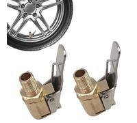 Pibumuse 2 Brass Tire Air Chucks,Car Connector Clamp, Tyre Inflator Adaptor, Car Tir-e Connector 8mm, No Leakage T-ire Chucks For Wheel, Heavy Duty Lock On Tire Inflator Chuck With Clip