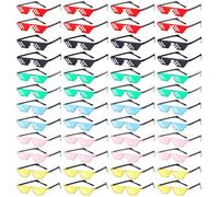 Pibupibu 24/48 Pairs Colorful/Black Thug Life Party Glasses Bulk, 8 Bit Pixel Mosaic Gamer MLG Photo Props Glasses, Multicolor, M