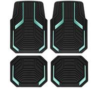 PIC AUTO Heavy Duty Rubber Floor Mats, Mint Aluminum Film Car Mats Set, Front and Rear Car Mats with Anti-Slip Backing, All Weather Protection, Trim-to-Fit for Automotive SUV, Sedan, Van