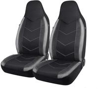 PIC AUTO High Back Front Car Seat Covers - Sports Carbon Fiber Mesh Design, Universal Fit, Airbag Compatible (Gray)