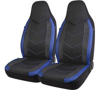 PIC AUTO High Back Front Car Seat Covers - Sports Carbon Fiber Mesh Design, Universal Fit, Airbag Compatible (Blue)