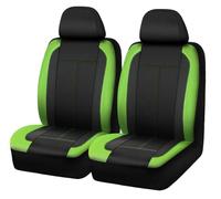 PIC AUTO Low Back Front Car Seat Covers - Sports Carbon Fiber Mesh Design, Two Front Set, Airbag Compatible, Universal Fit for Most Cars (Green)