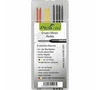 Pica 4020 dry water soluble multiuses leads - 8 leads assorted: 4 graphite, 2 re
