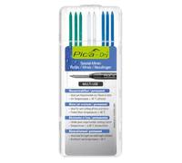 Pica 4040 Dry Refills For Automatic Pencil 3030 Set Of 8 3 Blue,2 White,3 Green