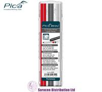 PICA BIG DRY PENCIL REFILLS PACK OF 12 - RED, WHITE, & GRAPHITE - 6045