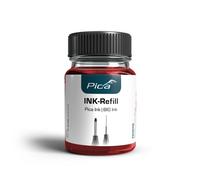 Pica Ink & Big Ink Red Ink Refill + Pipette and Wick Replacement Pica Ink for Deep Hole Marker 25ml