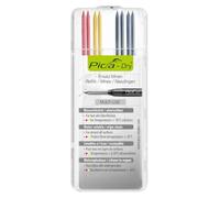 Pica DRY Pencil Refills For 3030 Markers 2 x Red, 2 x Yellow, 4 x Black 4020