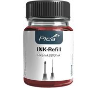 Pica Ink & Big Ink Red Ink Refill + Pipette and Wick Replacement Pica Ink for Deep Hole Marker 25ml