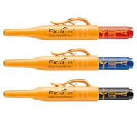 Pica Ink Set, Permanent Marker pens, 3 pens, Black, Blue, Red (Pack of 3)