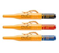 Pica Ink Set, Permanent Marker pens, 3 pens, Black, Blue, Red (Pack of 3)