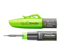 Pica Powder® Deep Hole Spray Marker PICA2020. Holes from 3mm & Marks Through Upto 25cm. High-Vis Green Chalk. Refills for Long-Term use-1500 Shots lifespan. 1 Handed Spray Action. 360° Spray Nozzle.