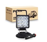 PICAA 1PCS 4.2 inch 48W Magnet square Led Work Light Spot Beam Portable Magnetic Base Portable 12V 24V 6000K LED Driving Light Search Lights for Car Off road Truck 4x4 SUV ATV Tractors