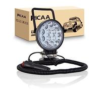 PICAA 1PCS 4 inch 42W Magnet Round Led Work Light Flood Beam Portable Magnetic Base Portable 12V 24V 6000K LED Driving Light Search Lights for Car Off road Truck 4x4 SUV ATV Tractors
