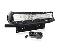 PICAA 20 inch 288W Car Led Light Bar with Front Bumper License Number Plate Mounting Bracket 12V Wiring Harness Cable Kit, Triple Rows Work Light Bar for 4x4 Offroad Truck Tractor