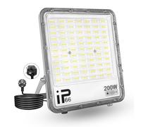 PICAA 200W LED Flood Light Outdoor,20000LM LED Work Light Cool White 6500K LED Security Light Waterproof IP65 Wall Light for Front Door, Warehouse, Parking Lot, Yard, Streets with Plug(1 Pack)