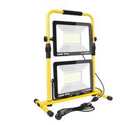 PICAA 200W LED Work Light, 20000LM Portable led floodlight, IP66 Waterproof Job Site Light with Metal Telescopic H Stand for Workshop, Garage, Construction, Basement, 6000K,with UK Plug & Switch