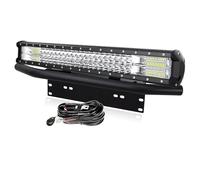PICAA 23 inch 324W Car Led Light Bar with Front Bumper License Number Plate Mounting Bracket 12V Wiring Harness Cable Kit, Triple Rows Work Light Bar for 4x4 Offroad Truck Tractor