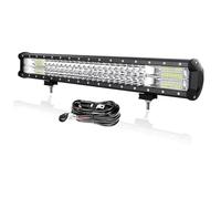 PICAA 23 Inch 324W LED Light Bar with 12V Wiring Harness Cable Kit, Triple Rows Work Light Bars for 4x4 Off-Road SUV Truck ATV Tractor, Spot Flood Combo Car Driving Lamp
