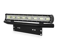 PICAA 23 inch 480W Car Led Light Bar with Front Bumper License Number Plate Mounting Bracket, Triple Rows Work Light Bar for 4x4 Offroad SUV Truck 6000K White Driving Lamp