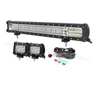 PICAA 23 Inch 570W LED Light Bar+ 2x 4in 60W Work Lights+Wiring Harness Kit
