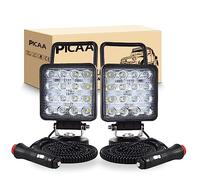 PICAA 2PCS 4.2 inch 48W Square Magnet Led Work Light Spot Beam Portable