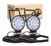 PICAA 2PCS 4 inch 42W Round Magnet Led Work Light Flood Beam Portable