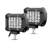 PICAA 2pcs 4 Inch 60W Led Work Light 12V 24V, 6000K White Spotlight Car Light Bar for 4x4 Offroad Truck SUV ATV Driving