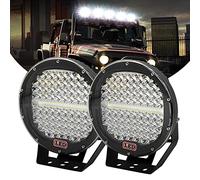 PICAA 2pcs 9 inch Round Car Led Work Light, Black 294W Spot Driving Lamp Offroad 4x4 Light Bars for Truck SUV ATV UTV, 6000K White 12V 24V