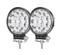 PICAA 2pcs LED Work Lights 12V 24V, Round 4 Inch 42W Car Driving Lamp