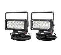 PICAA 2pcs Portable Magnetic Base LED Work Light Bar 12V, 7 Inch 36W Flood Beam Work Lights with Cigarette Lighter for Offroad, Truck, Tractor, Boat, Maintenance, Camping