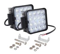 PICAA 2pcs Square 4 Inch 48W Flood Led Work Light 12V 24V, LED Light Bar 4x4 Driving Fog Lamp 6000K White Waterproof for Car Offroad Truck SUV ATV UTE Motorcycle