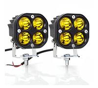 PICAA 2x 3 Inch 40W Spot Led Work Light, 12V 24V 3000K Yellow LED Light Bar Driving Fog Lamp for Offroad 4x4 Car Truck SUV ATV UTV Motorcycle