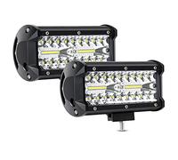 PICAA 2x 7 Inch 120W LED Light Bar 4x4 12V 24V, Triple Rows Spot Flood Combo Work Lights Fog Lamp Waterproof for Off-Road Truck Car ATV SUV UTV Tractor Motorcycle