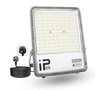 PICAA 300W LED Flood Light Outdoor,30000LM LED Work Light Cool White 6500K LED Security Light Waterproof IP65 Wall Light for Front Door, Warehouse, Parking Lot, Yard, Streets with Plug(1 Pack)