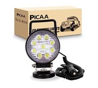 PICAA 4 inch 27W Round Magnet Led Work Light Flood Beam Portable 1PCS