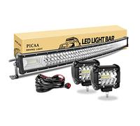 PICAA 42inch 540W LED Light Bar 7D Tri-Row Curved, with 4Inch 60W LED Pods